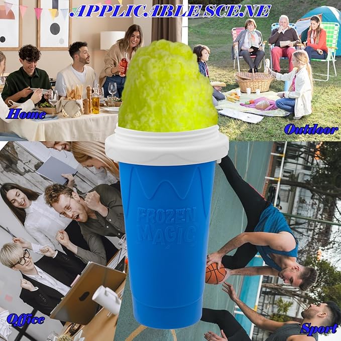 Slushy Maker Cup,DIY Magic Slushie Makers Squeeze Cups, Portable Smoothie Squeeze Cups for Juices, Milk and Ice Cream Make,Double Layer Squeezes Slushie Maker Cup, Birthday Gifts for Mom Dad & Friends