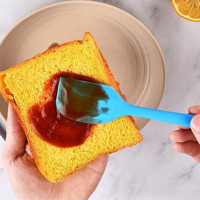 8 Pieces Silicone Spatulas,8.5 inch Non-stick with Stainless Steel Core,Heat Resistant-500℉, Food Grade Dishwasher Safe, for Mixing,Cooking,Baking (Mixed color)