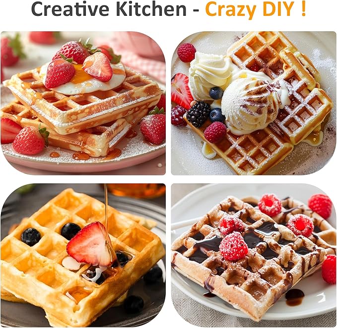 Sunvivi 2 Slices Waffle Maker: Electric Waffle Iron with Adjustable Temperature Control, Nonstick Waffle Machine with Indicator Light, Easy to Clean, Ideal for Kids and Families, Silver