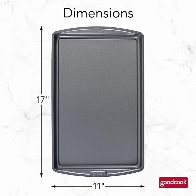 GoodCook Everyday Nonstick Steel Baking Sheet, 17 x 11-Inch, Gray