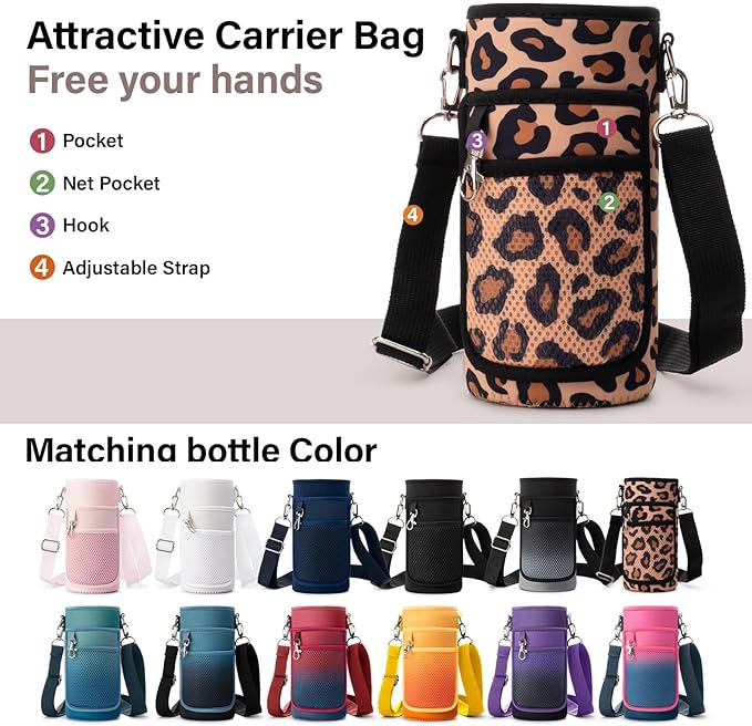 DYSANKY Insulated Water Bottle | Thickened Stainless Steel Vacuum Metal | Portable Sports Water Jug for Gym and Hiking with Straw, Carrier Bag, Handle Strap | BPA-Free 32 oz