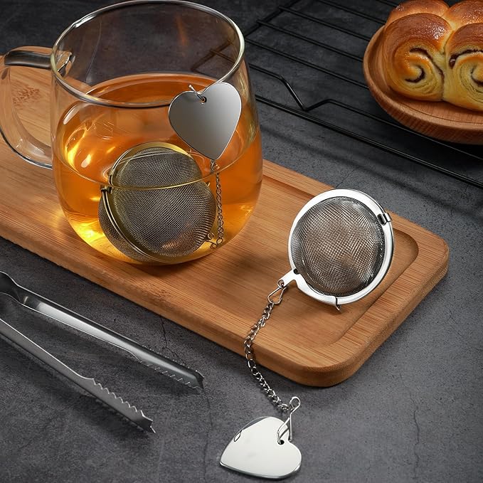 Tea Infuser for Loose Leaf Tea 2 Pack – 2" 304 Stainless Steel Tea Strainer Ball with Bonus Tea Scoop Clip – Extra Fine Mesh, Rustproof, Easy to Clean – DIKSEFN