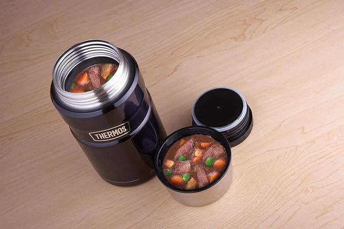 THERMOS Stainless King Vacuum-Insulated Food Jar,24 Ounce,Matte Steel,(Pack of 4)