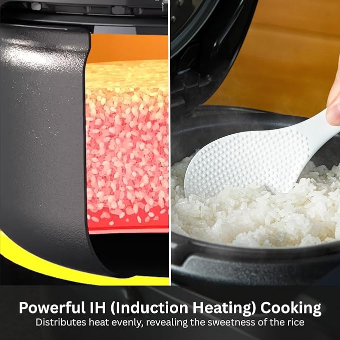 Tiger JPW-H18U Induction Heating Rice Cooker and Warmer with 14 Menu Presets and LCD Display (10-Cup, Mauve Black)