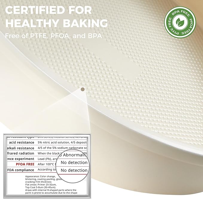 HONGBAKE Nonstick Ceramic 9 Inch Round Cake Pan Set of 2, Heavy-Duty Aluminized Steel round cake pans with Diamond Texture, Non-Toxic Cake Molds, Cake Pans Sets for Baking Cheesecake, Cream