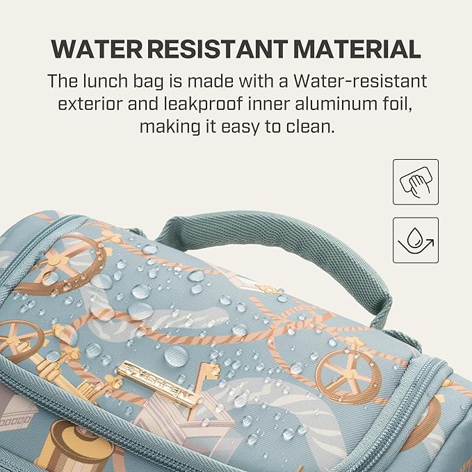 Everfun Womens Lunch Box Two Compartments Insulated Lunch Tote Bag Large Leakproof Soft Cooler Valentine's Day Gifts for Work Picnic Travel