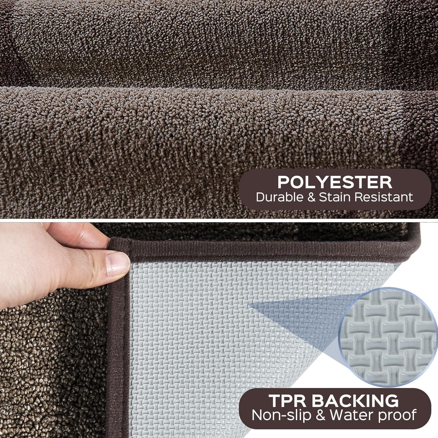 Machine Washable Runner Rug 32" x 120", Non Slip Kitchen Mat for Floor, Absorbent Entryway Rug for Kitchen, Bedroom, Living Room, Hallway, Door (Roll Packing)
