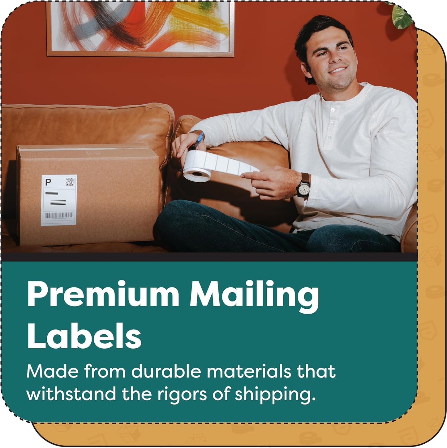 Aegis Adhesives - 4" X 4" Square Direct Thermal Labels Compatible with Rollo, Zebra, and Other Desktop Label Printers (10 Rolls, 350/Roll)