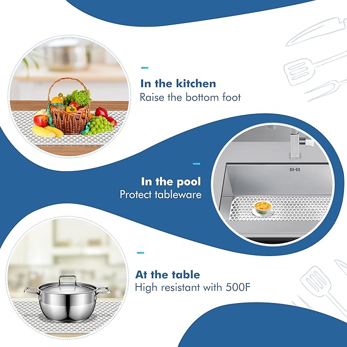 Bestjing Silicone Sink Protectors for Kitchen Sink - 28.4"x 14.3" Kitchen Protector Accessory, Non-Slip Heat Resistant Mat for Bottom of Farmhouse Porcelain Stainless Steel (White)