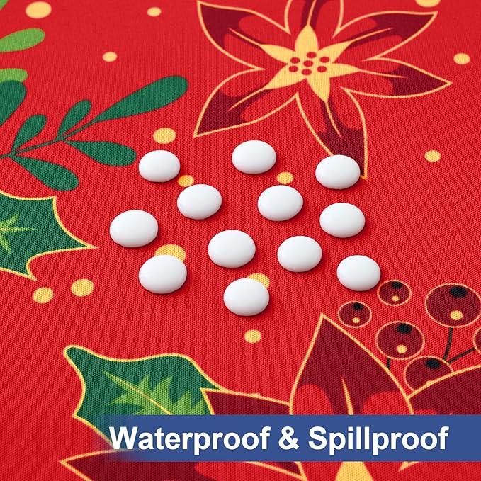 homing Rectangle Table Cloth Cover, Waterproof Polyester Elastic Fitted Tablecloth, Fits for 6 Foot Folding Tables, Washable Table Protector for Christmas, Holiday, Party (Flowers, 30" x 72")