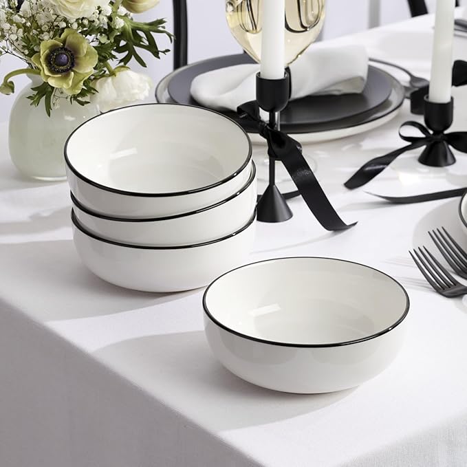 Oneida 896602 24 Seven Black Rim 12-Piece Dinnerware Set
