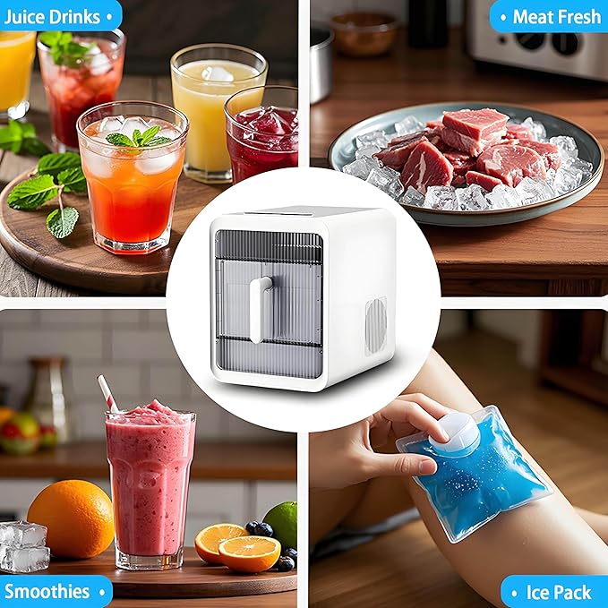 Clear Ice Maker, Makes Fresh Ice Cubes, Chilled Drinks, Makes 12 Ice Cubes in 10 Mins, Suitable for Making Hollow, Half-Hollow and Solid Ice Cubes, Summer Essential!