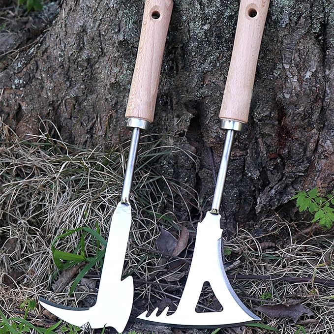 Weed Puller Tool, Manual Stainless Steel Weeding Tool, Axe Shape for Lawn Vegetable Garden Farm Planting