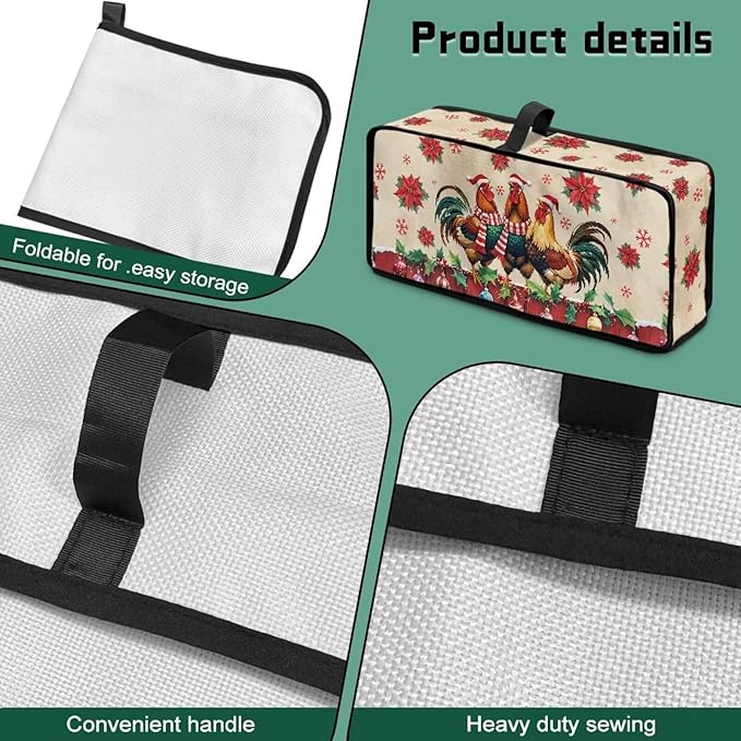 Christmas Toaster Cover 2 Slice Chicken Pattern Cover for 2 Slice Slim Toaster Water-Resistant Dust Covers for Kitchen Appliances, Machine Washable