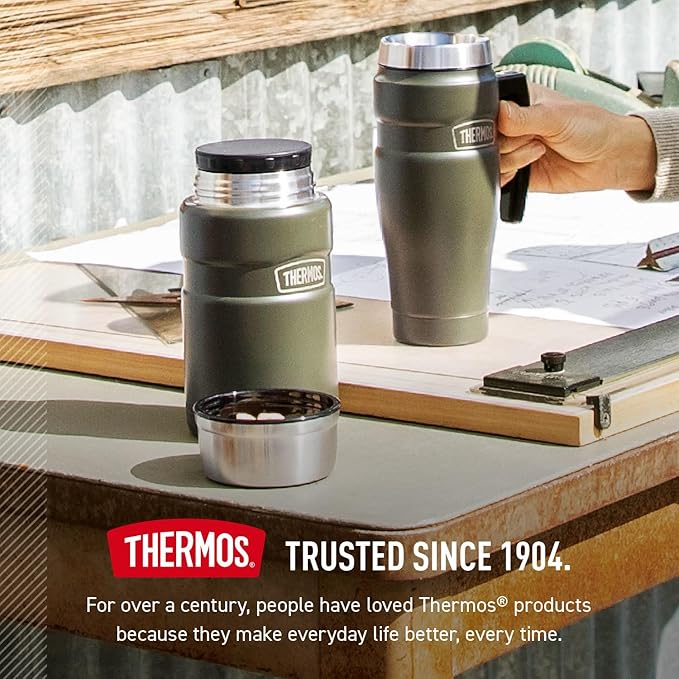 THERMOS Stainless King Vacuum-Insulated Food Jar, 24 Ounce, Army Green