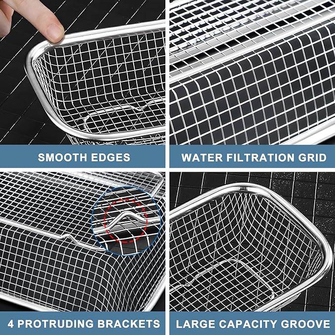 Utensil Drying Rack, 2 Pack Stainless Steel Utensils Holder Dishwasher Silverware Basket, Compact Dish Rack Chopsticks Spoons, Forks, Knifes Drainer Basket Organizer for Kitchen Counter