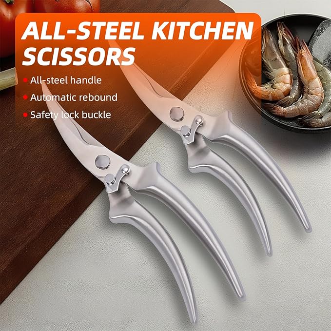 KEKEGO Heavy Duty Kitchen Scissors, Multifunctional Kitchen Shears for Food, Poultry, Meat & Herbs, Dishwasher Safe Cooking Scissors for Home & Professional Use