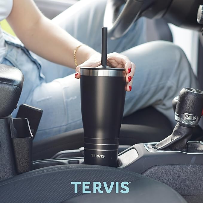 Tervis Traveler UCF Knights - Night Game Triple Walled Insulated Tumbler Travel Cup Keeps Drinks Cold & Hot, 30oz Straw Lid, Stainless Steel