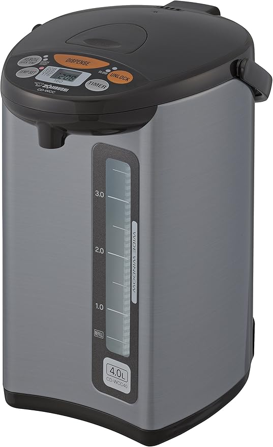 Zojirushi Micom Water Boiler & Warmer, 135 oz. / 4.0 Liters, Silver and Zojirushi NS-ZCC10 Neuro Fuzzy Rice Cooker, 5.5-Cup uncooked rice / 1L, White