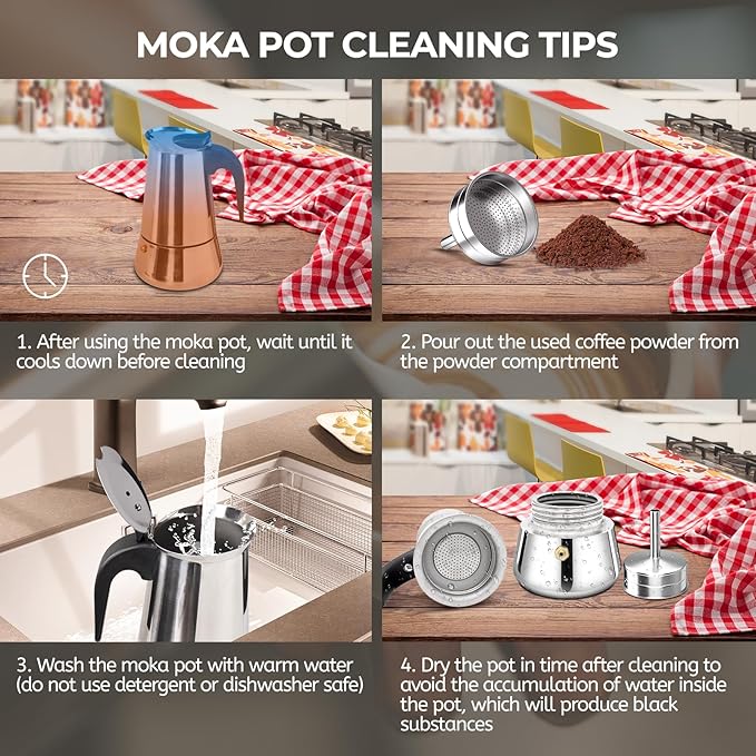 12 Cup 600ml Moka Pot Stainless Steel Espresso Coffee Maker Stovetop Coffeemaker Italian Classic Style Brewing Greca Cafe Mocha Machine for Cafeteras Lover Camping Travel and Home Use 20oz
