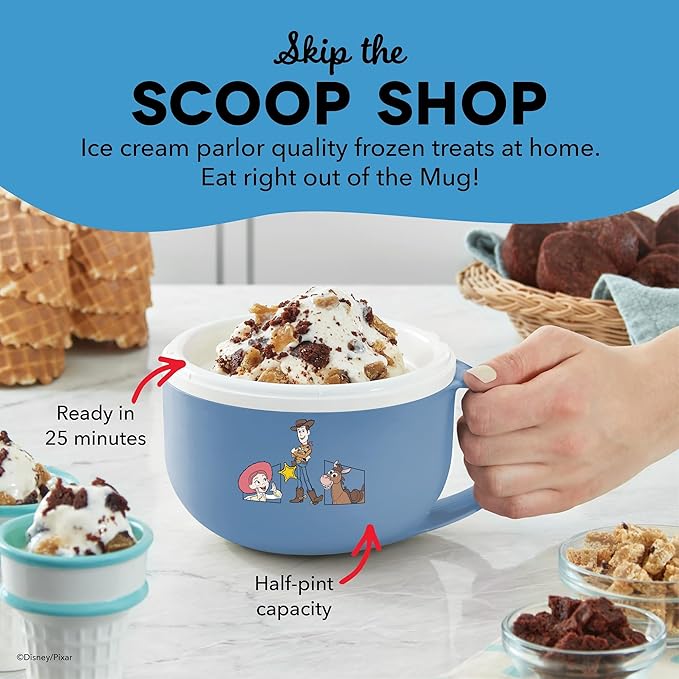 Disney Dash My Mug Ice Cream Maker - Makes Single Serving of Gelato, Frozen Yogurt, Sorbet & More - Easy to Clean & Use - Toy Story, 1 Bowl