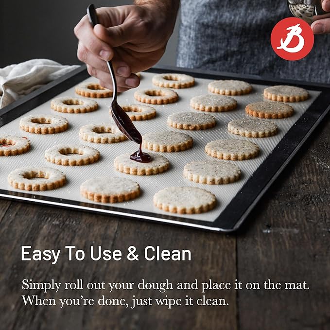 de Buyer AIRMAT Perforated Silicone Baking Mat - 15.75” x 11.8” - Perfect for Bread, Tarts, Croissants & Choux Paste - Easy to Clean