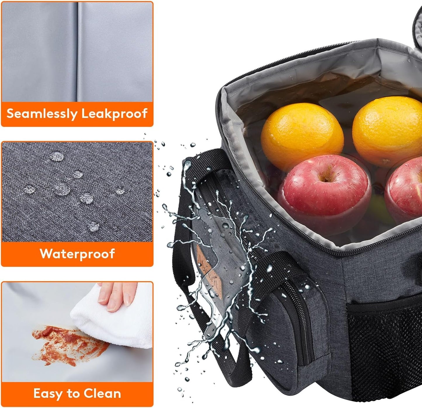 Lifewit Medium Lunch Bag Insulated Lunch Box Soft Cooler Cooling Tote for Adult Men Women, Dark Gray 12-Can (9L)