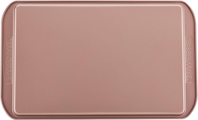 Farberware Nonstick Bakeware, Nonstick Cookie Sheet / Baking Sheet - 11 Inch x 17 Inch, Rose Gold Red