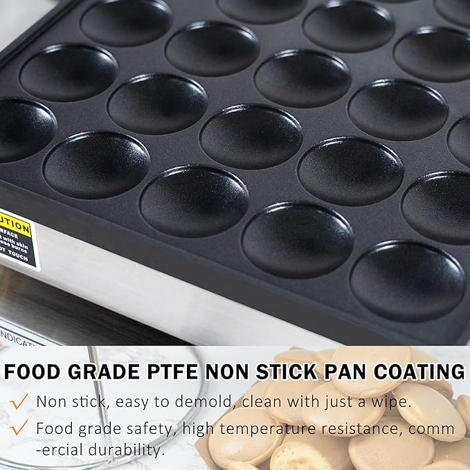 Mini Pancake Maker 50pcs Dutch Pancake Maker 1900W Mini Pancakes Maker Machine Commercial Electric Dutch Pancakes Maker, Non-stick hotcakes Maker for Restaurant