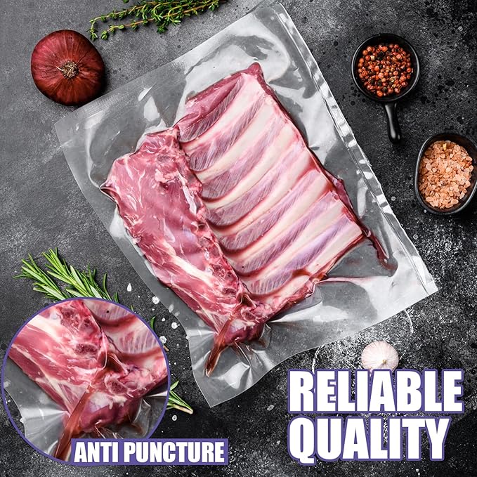 CAREGY Vacuum Sealer Bags 200 Pint 6" x 10" with BPA Free for Food Storage Meal Prep or Sous Vide