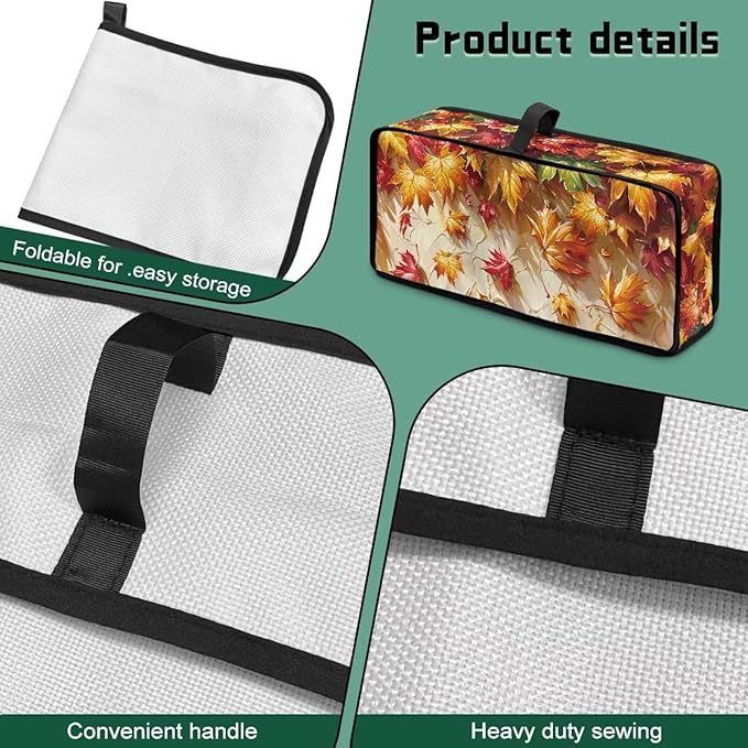 Toaster Cover 2 Slice Maple Leaf Fabric Water-Resistant Folding 2 Slice Slim Toaster Cover, Heat-Resistant Thanksgiving Protective Covers for Small Appliance