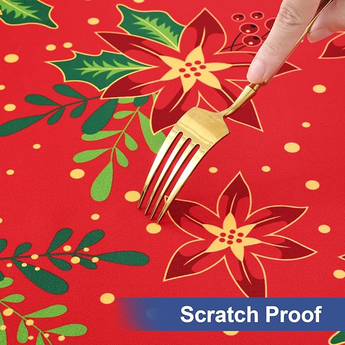 homing Rectangle Table Cloth Cover, Waterproof Polyester Elastic Fitted Tablecloth, Fits for 6 Foot Folding Tables, Washable Table Protector for Christmas, Holiday, Party (Flowers, 30" x 72")