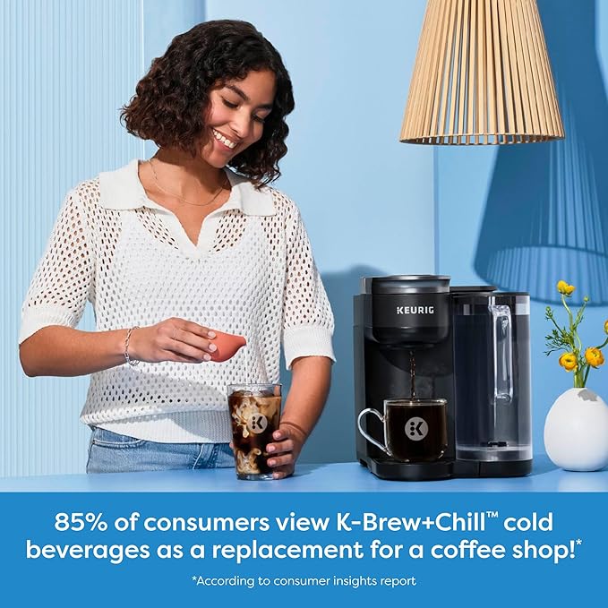 Keurig K-Brew+Chill Iced or Hot Single-Serve K-Cup Coffee Maker with MultiStream and QuickChill Technology, 70oz. Removable Reservoir