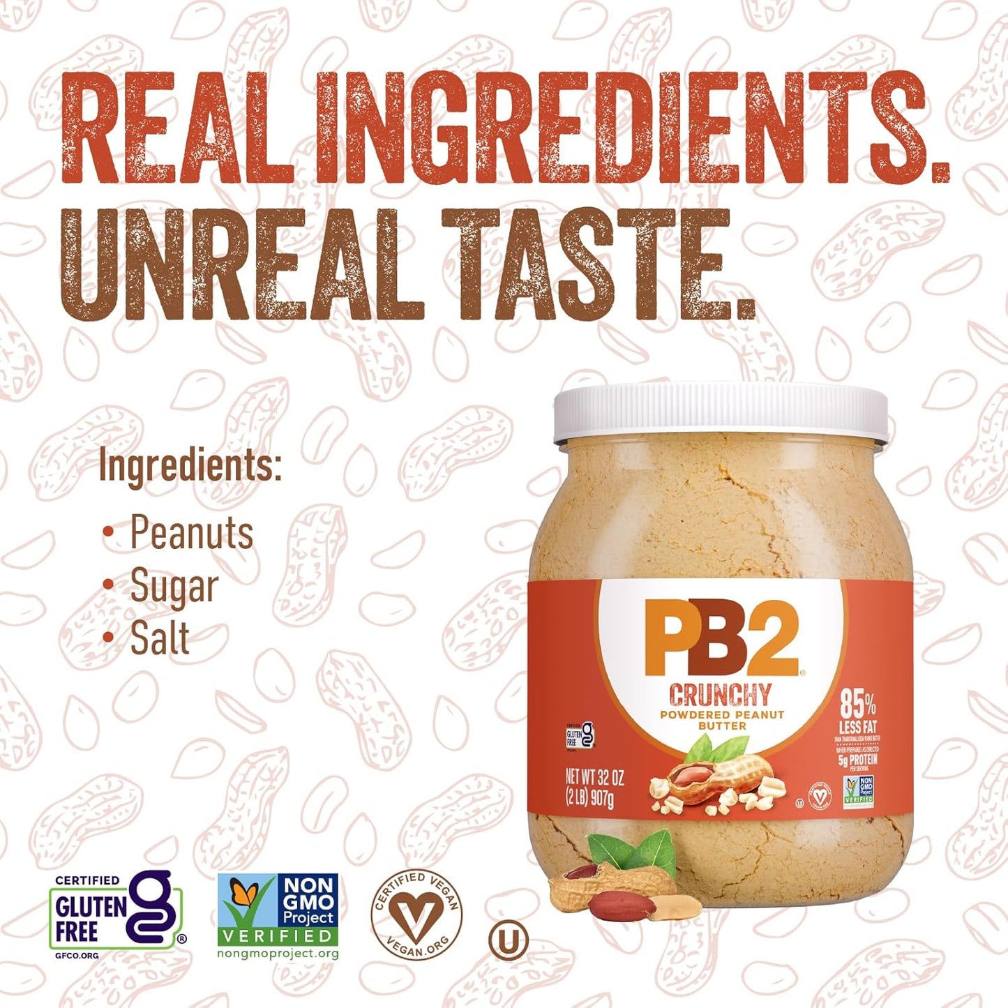PB2 Crunchy Powdered Peanut Butter - Peanut Butter Powder with Small Crunchy Peanut Pieces