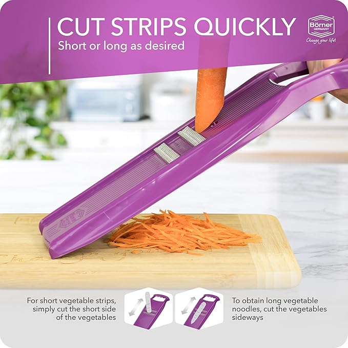 BORNER Roko PowerLine | Vegetable Grater Börner - Quality Made in Germany, Color:Violett