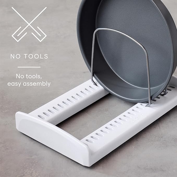 YouCopia StoreMore Adjustable Bakeware Rack with Steel Wires, Cookie Sheet Baking Pan and Tray Organizer for Kitchen Cabinet and Pantry Storage, Premium Edition