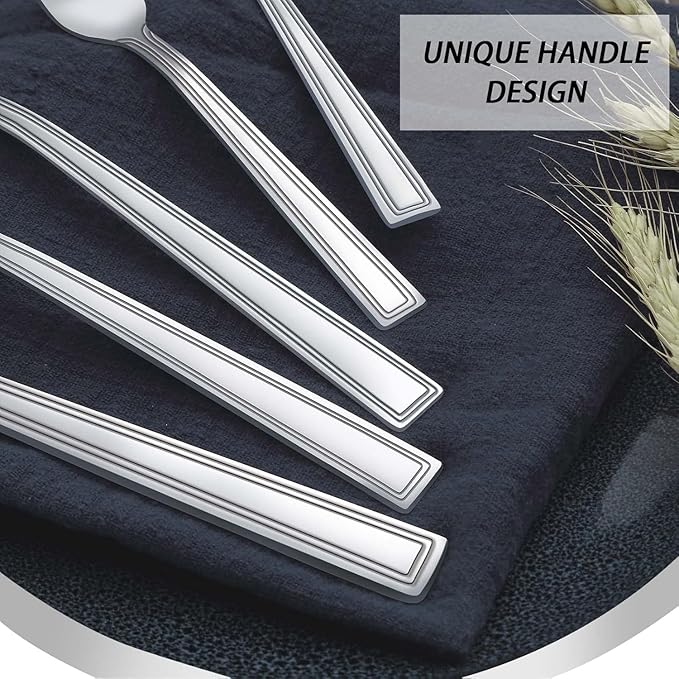 Silverware Set, Hunnycook 40-piece Silverware Set for 8, Stainless Steel Flatware Set, Include Fork Knife Spoon Set, Mirror Polished, Dishwasher Safe, Cutlery Set for Home Kitchen Restaurant Hotel
