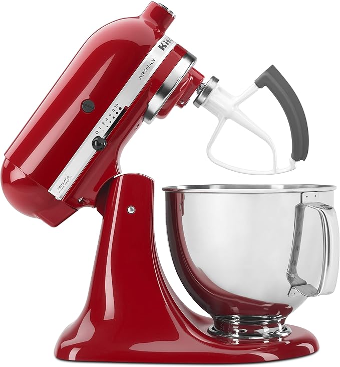 KitchenAid Value Bundle Artisan Series 5 Quart Tilt-Head Stand Mixer with Included Flex Edge Beater, KSM150FEER, Empire Red
