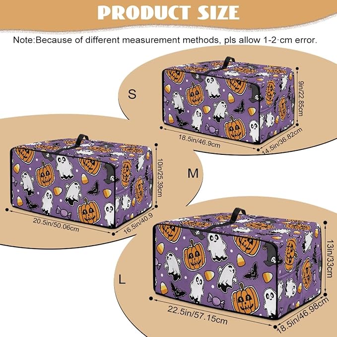 Air Fryer Toaster Oven Cover with Side Pockets, Protective Electrical Appliance Cover Kitchen Countertop Accessories, L, Ghost Pumpkin Bat Candy Violet Halloween Decor