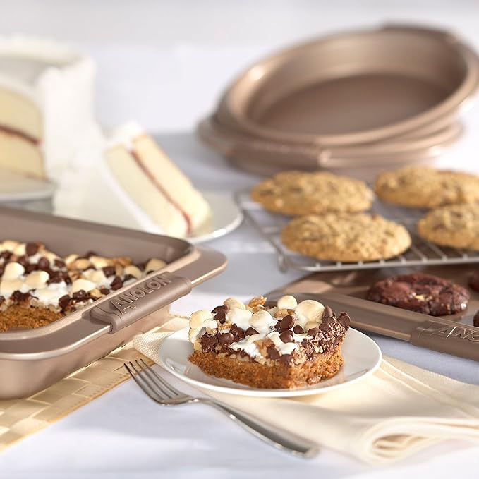 Anolon Advanced Nonstick Bakeware Set / Baking Pans with Grips - 5 Piece, Brown