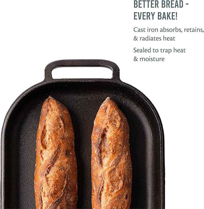 Challenger Bread Pan Cast Iron Loaf Pan with Lid + Care Kit for Artisan Sourdough and Homemade Bread Baking, Pre-Seasoned, Heavy Duty, Oven Safe, Made in USA
