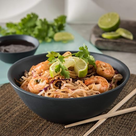 Carlisle FoodService Products Ridge Reusable Plastic Bowl for Home and Restaurant, Melamine, 52 Ounces, Slate