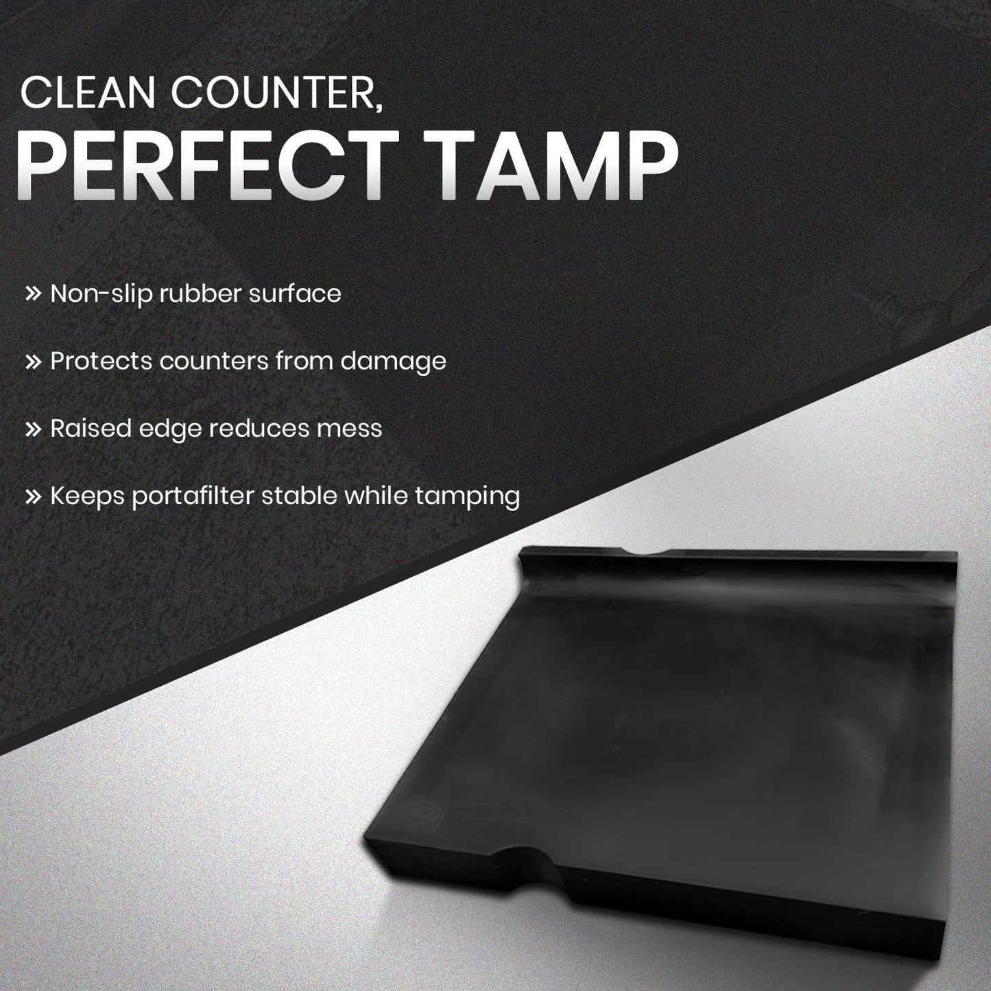 Rattleware Premium Espresso Tamping Mat – Non-Slip Coffee Tamper Pad, Heatproof Rubber Countertop Protector, Durable Barista Tool for Espresso Machine, Coffee Bar and Kitchen Station (8" x 10")