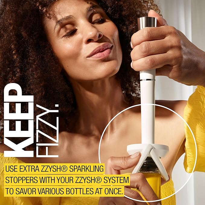 Sparkling Wine Stopper | Preserve Fizz 4 Weeks | For zzysh Sparkling Wine Preservation System | Leakproof Champagne Stopper, Bottle Stopper for Half to Magnum Bottles (Pink)