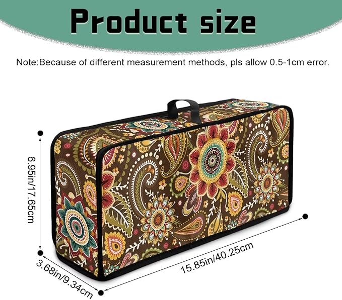 Boho Floral Toaster 2 Slice Cover, Heat-Resistant Snowman Toaster Cover Long Slot Small Appliance Covers Dustproof Kitchen Appliance Covers, with Top Handle Furniture Decor