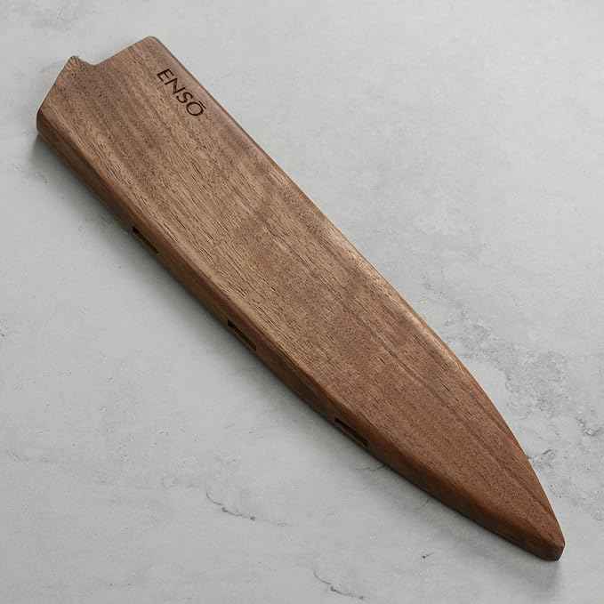Enso Large Chef's Knife with Sheath - Made in Japan - HD Series - VG10 Hammered Damascus Stainless Steel Gyuto - 9.5" Blade with Saya Cover