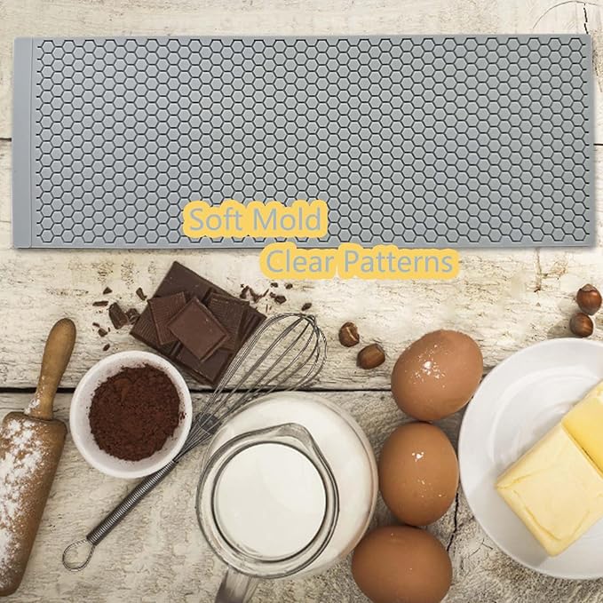 A whole Honeycomb Mold,Tuile Mold-Silicone Honeycomb Baking Molds,Honey comb Silicone Fondant 3D Beehive Molded Candy,Chocolate Molds Set Sugar Bees for Cake Decorating