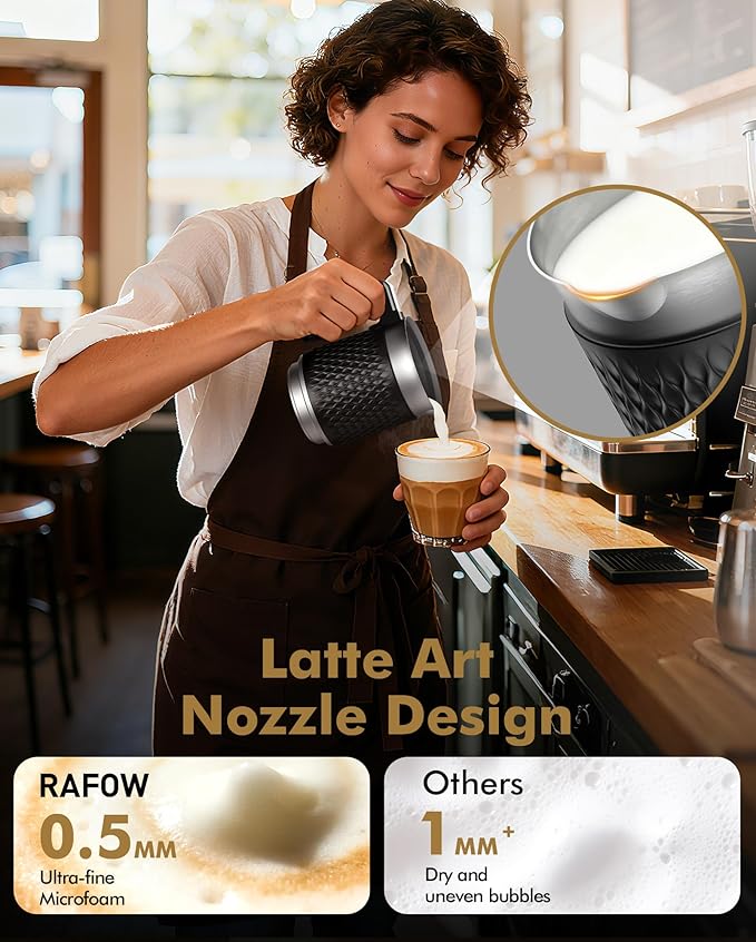 5 In 1 Milk Frother, Electric Milk Frother and Steamer 11.8oz Automatic Milk Steamer Hot & Cold Foam Maker, Milk Warmer Dishwasher Safe & Silent Working for Coffee,Latte,Cappuccino,Hot Chocolate