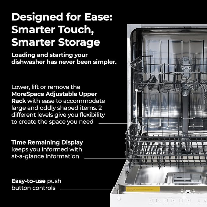 Kenmore 22-14592 24" Built-In Dishwasher - UltraWash, SmartWash, Sanitize Rinse, SmartDry and Leak Detection - 14 Place Settings - 51 DBA - ENERGY STAR Certified - 24" - White