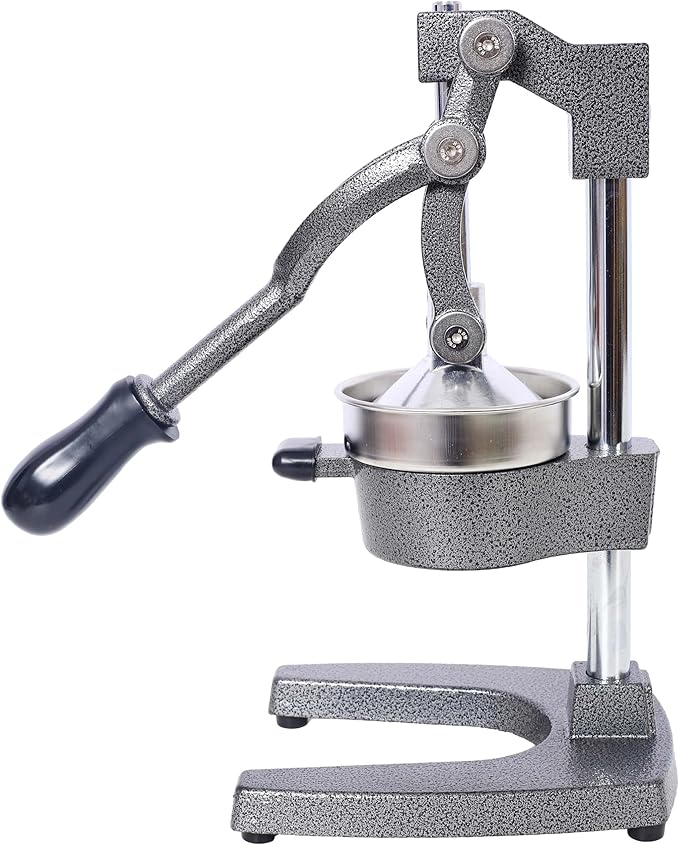 【Cast Iron Citrus Juicer】Commercial Grade Manual Orange Juicer, Heavy Duty Hand Press Juicer for Orange Lemon Lime, Extra Large Countertop Juice Squeezer, Easy Clean (Grey)